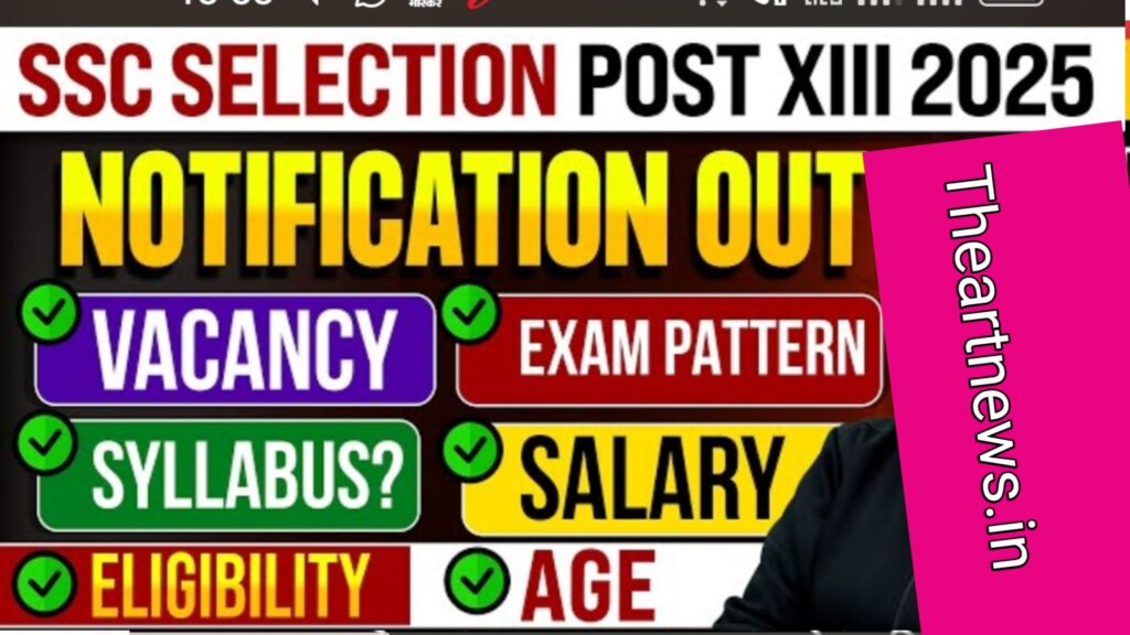 SSC सिलेक्शन पोस्ट फेज 13 2025: नोटिफिकेशन, परीक्षा तिथि, पात्रता, सिलेबस और अधिक